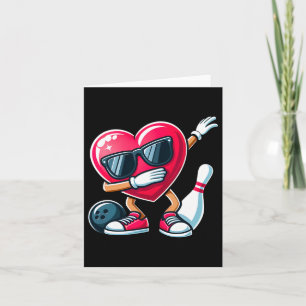 Funny Bowling Dabbing Dab Heart Valentines Day Boy Card