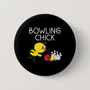 Funny Bowling Design For Girls Women Bowler Bowlin 6 Cm Round Badge