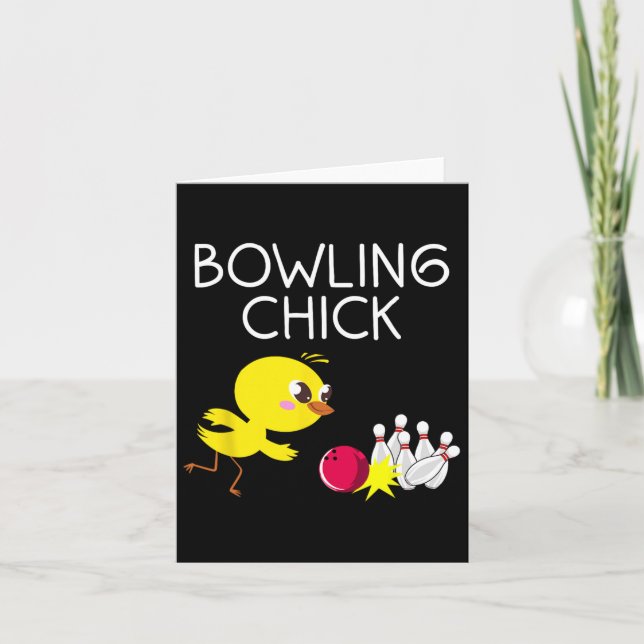 Funny Bowling Design For Girls Women Bowler Bowlin Card (Front)