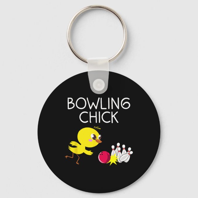 Funny Bowling Design For Girls Women Bowler Bowlin Key Ring (Front)