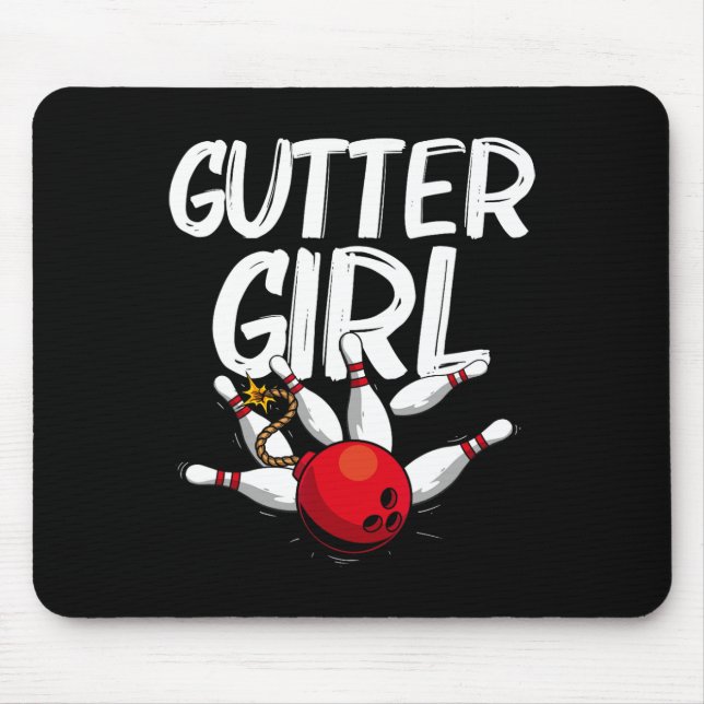 Funny Bowling Design For Girls Women Bowler Bowlin Mouse Mat (Front)