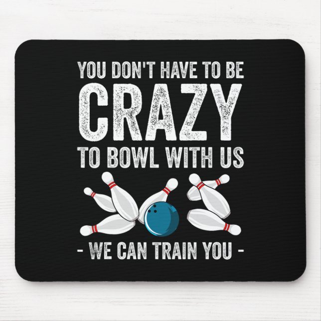 Funny Bowling Design For Men Women Kids Bowler Bow Mouse Mat (Front)