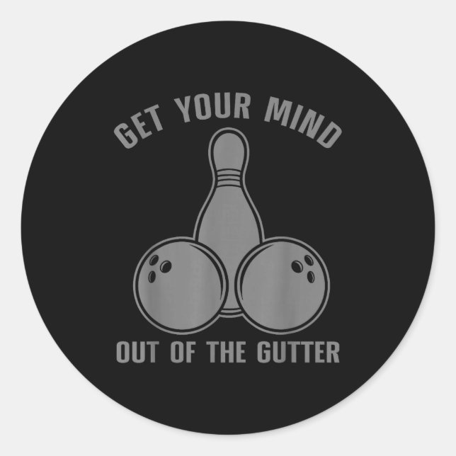 Funny Bowling Design For Men Women Kids Bowling Lo Classic Round Sticker (Front)
