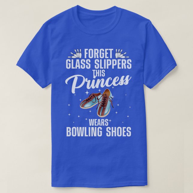 Funny Bowling Design For Women Girls Bowling Shoes T-Shirt (Design Front)