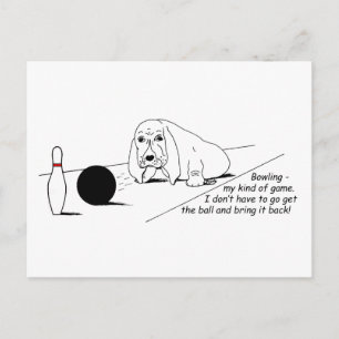Funny Bowling Dog Postcard