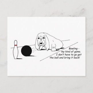 Funny Bowling Dog Postcard