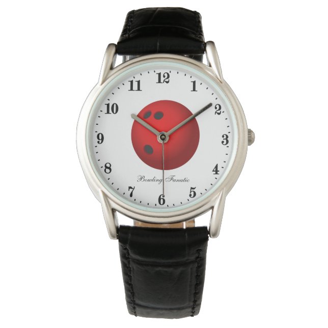 Funny bowling fanatic customisable watch (Front)