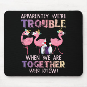 Funny Bowling Flamingo Mouse Mat