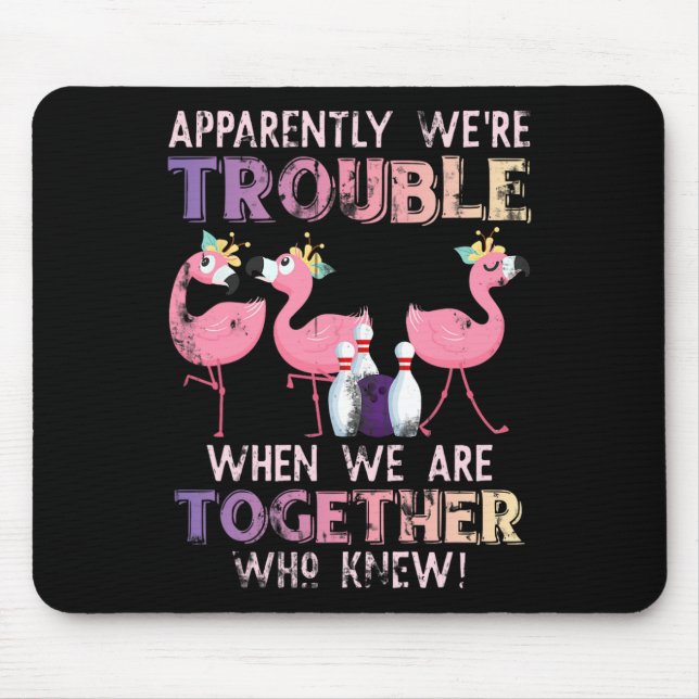 Funny Bowling Flamingo  Mouse Mat (Front)
