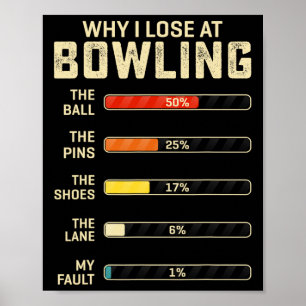 Funny Bowling For Men Women Kids Why I Lose At Bow Poster