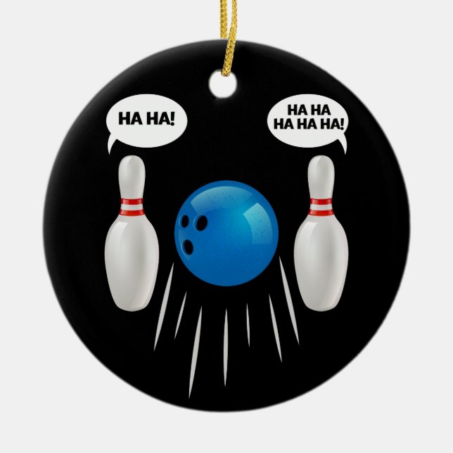 Funny Bowling - Gift For Bowlers Ceramic Tree Decoration (Front)