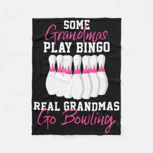 Funny Bowling Gift For Grandma Fleece Blanket
