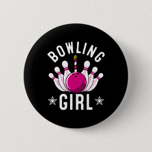 Funny Bowling Gift For Kids Cool Bowler Girls Birt 6 Cm Round Badge