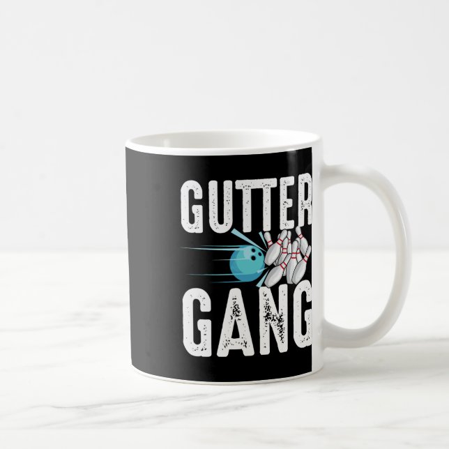 Funny Bowling Gift For Men Women Cool Gutter Gang  Coffee Mug (Right)