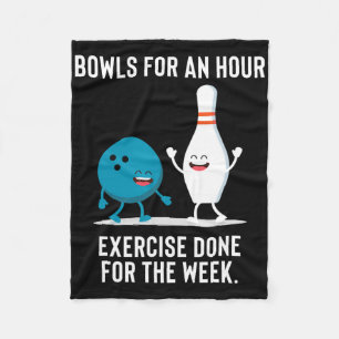 Funny Bowling Gift For Men Women Or Lazy People Fleece Blanket