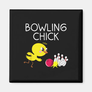 Funny Bowling Gift Women Cute Bowling Chick Sports Magnet
