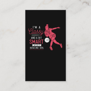 Funny Bowling Girl Witty Bowler Humour Business Card