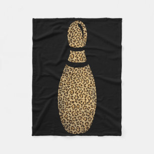 Funny Bowling Leopard Pin Cheetah Fleece Blanket