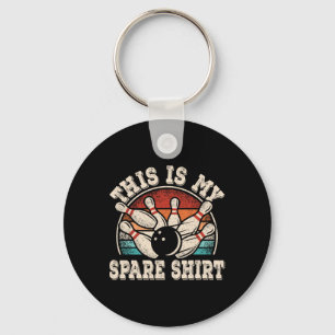 Funny Bowling Lover Bowler Retro This Is My Spare  Key Ring