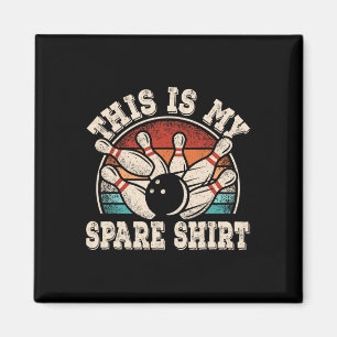 Funny Bowling Lover Bowler Retro This Is My Spare  Magnet