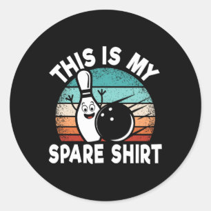 Funny Bowling Lover Bowler This Is My Spare 1 Classic Round Sticker