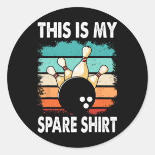 Funny Bowling Lover Bowler This Is My Spare 2 Classic Round Sticker