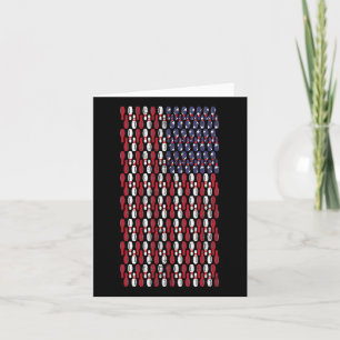 Funny Bowling Pin American Flag Design Card