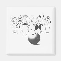 Funny bowling pin characters