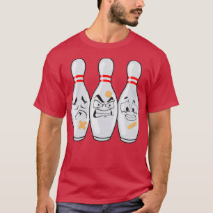 Funny Bowling Pin Faces For Bowling Lover Men Kids T-Shirt
