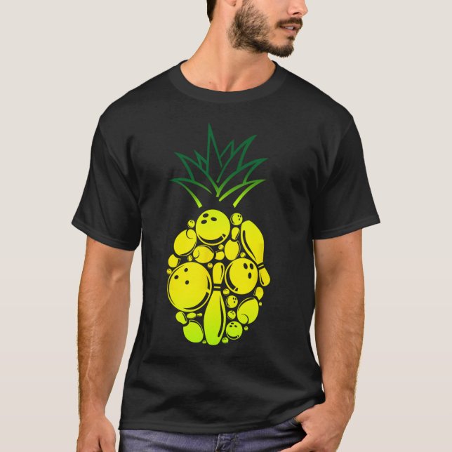Funny Bowling Pineapple  T-Shirt (Front)