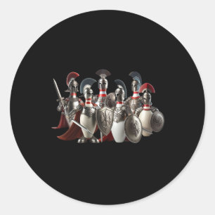 Funny Bowling Pins Bowling Graphic Bowling Pins Kn Classic Round Sticker