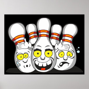 Funny Bowling Pins, Sport Poster