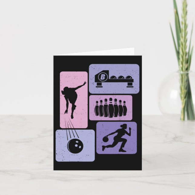 Funny Bowling Player Bowler Game Enthusiast Outfit Card (Front)
