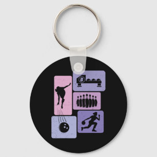 Funny Bowling Player Bowler Game Enthusiast Outfit Key Ring