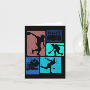Funny Bowling Player Bowler Vintage Bowl Game Enth Card