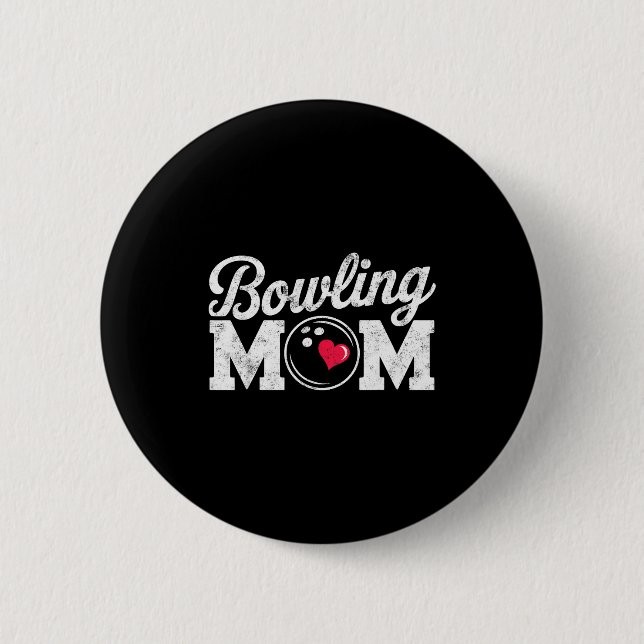 Funny Bowling Player Mum Bowl Mother Bowler #bowli 6 Cm Round Badge (Front)
