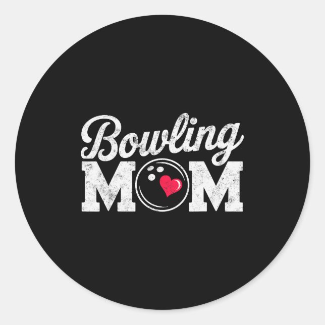 Funny Bowling Player Mum Bowl Mother Bowler #bowli Classic Round Sticker (Front)