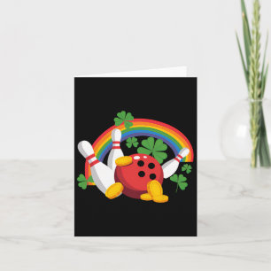 Funny Bowling Shamrock Leprechaun St Patrick's Day Card