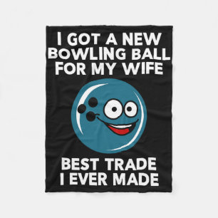 Funny Bowling Shirt For Husnd Dad Grandpa Fleece Blanket