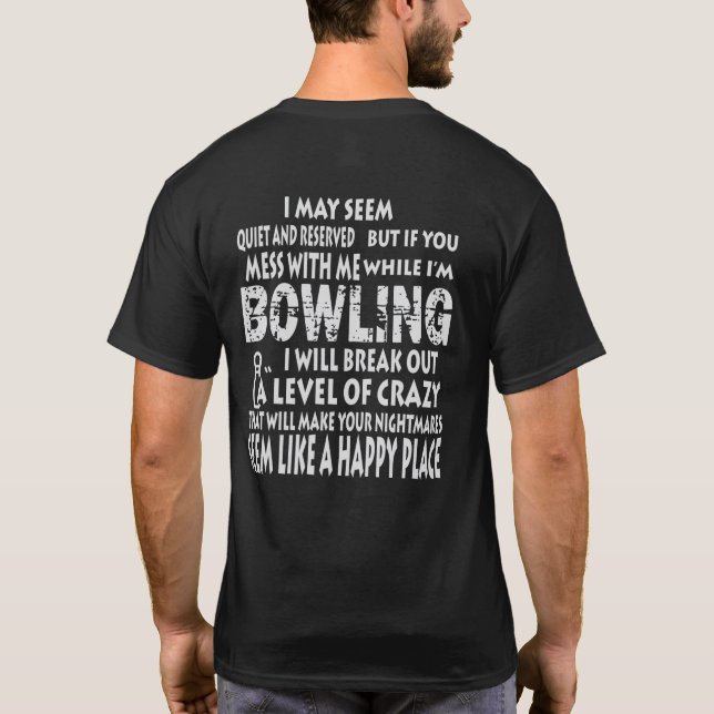 Funny Bowling Shirts Happy Place Bowlers Gifts (Back)