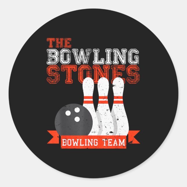 Funny Bowling Stones - Bowl Srts Team  Classic Round Sticker (Front)