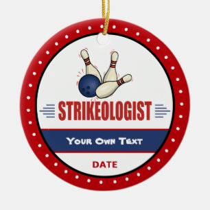 Funny Bowling Strikeologist Ceramic Tree Decoration