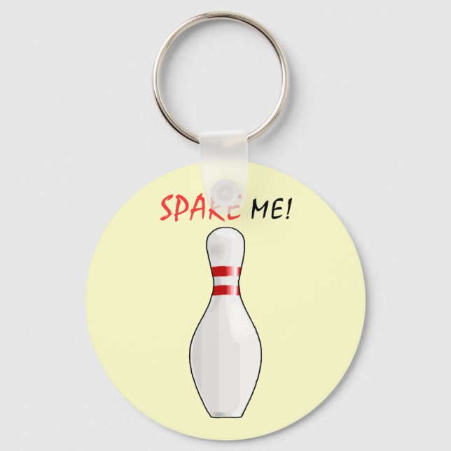 Funny Bowling Team Novelty or Stocking Stuffer Key Ring (Front)