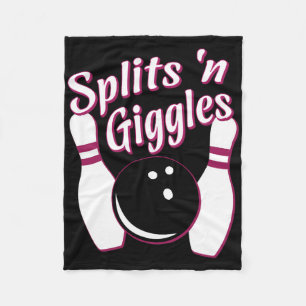Funny Bowling Team Splits n Giggles Fleece Blanket