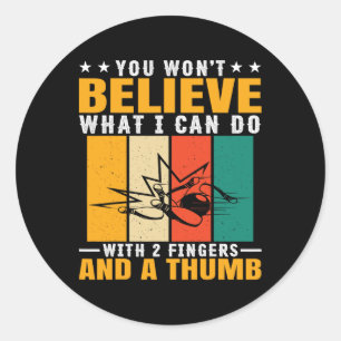 Funny Bowling Tee For Men Women Boys And Girls  Classic Round Sticker