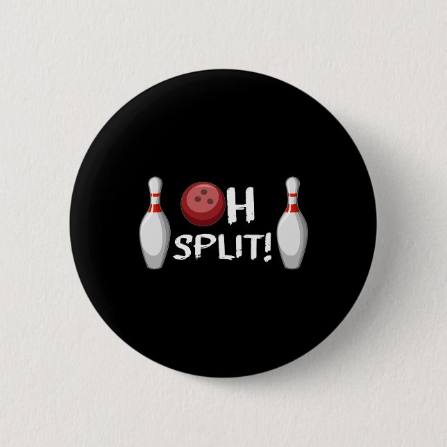 Funny Bowling Ten Pin Laughting Bowler Oh Split Ha (Front)