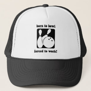 Funny bowling trucker hat