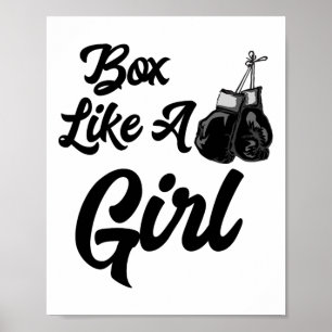 Funny Box Like A Girl T Shirt T Shirt Boxing Glove Poster