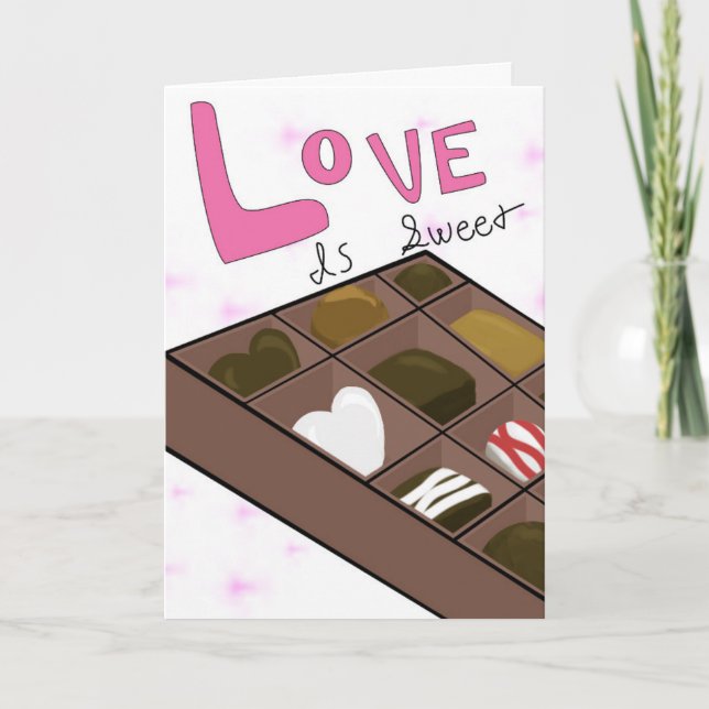 Funny Box of Chocolates Valentine's Folded Card (Front)
