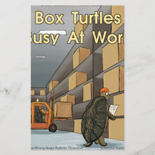 Funny Box Turtles At Work Stationery